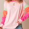 Color Block Round Neck Long Sleeve Top