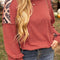 Plus Size Geometric Round Neck Long Sleeve Sweatshirt