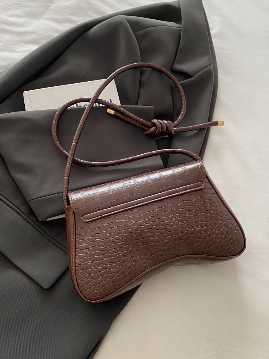 PU Leather Texture Crossbody Bag