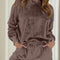 Round Neck Long Sleeve Top and Shorts Lounge Set