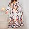 Honey Plus Size Printed Surplice Flounce Sleeve Dress