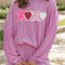 Valentine’s Day XOXO Heart Sequin Corded Long Sleeve Top and Shorts Set