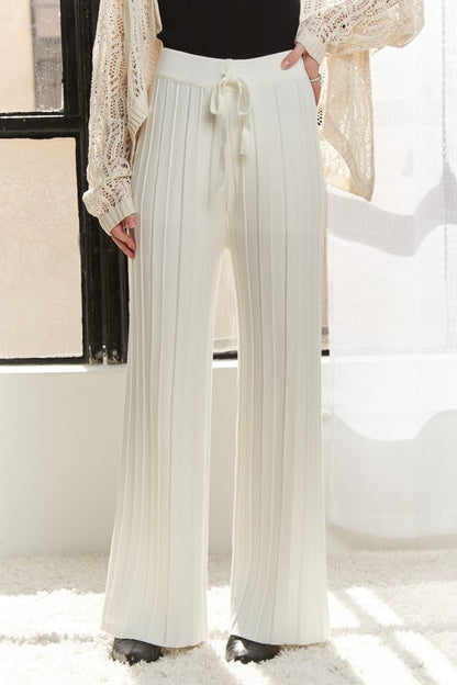 ADORA Tied Wide Leg Knit Pants