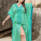 Plus Size Tied Fringe V-Neck Half Sleeve Dress