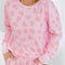 Heart Print Long Sleeve Top and Shorts Lounge Set