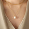 Freshwater Pearl Titanium Steel Double-Layered Necklace