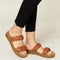 WILD DIVA Woven Dual Band Platform Sandals