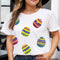 Plus Size Easter Round Neck Short Sleeve T-Shirt