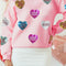 Valentine’s Day Sequin Heart Round Neck Long Sleeve Sweatshirt