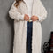 Plus Size Open Front Hooded Plush Coat