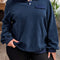 Plus Size Quarter Snap Long Sleeve Sweatshirt