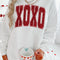 Valentine’s Day XOXO Glitter Round Neck Sweatshirt