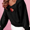 Bow Cutout Round Neck Long Sleeve Sweatshirt