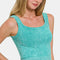 Zenana Washed Ribbed Scoop Neck Wide Strap Tank