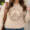 Plus Size Peace Sign Long Sleeve Sweatshirt