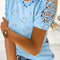 Full Size Lace Detail Heart Round Neck Short Sleeve Top