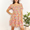 Devine Smocked Sweetheart Neck Flounce Sleeve Mini Dress