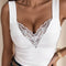 Full Size Lace Detail Sweetheart Neck Tank