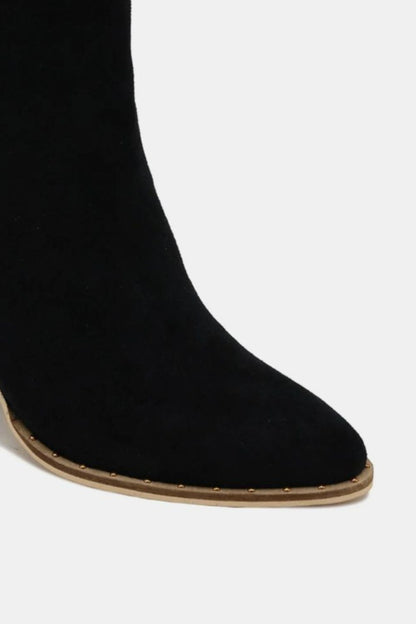 Beast Fashion Suede Point Toe Ankle Booties