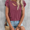 Asymmetrical Petal Sleeve T-Shirt