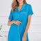 Contrast Piping Pocketed Short Sleeve Lounge Dress