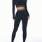 Letter Print Round Neck Long Sleeve Top and Leggings Active Set