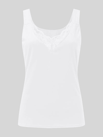 Full Size Lace Detail Sweetheart Neck Tank