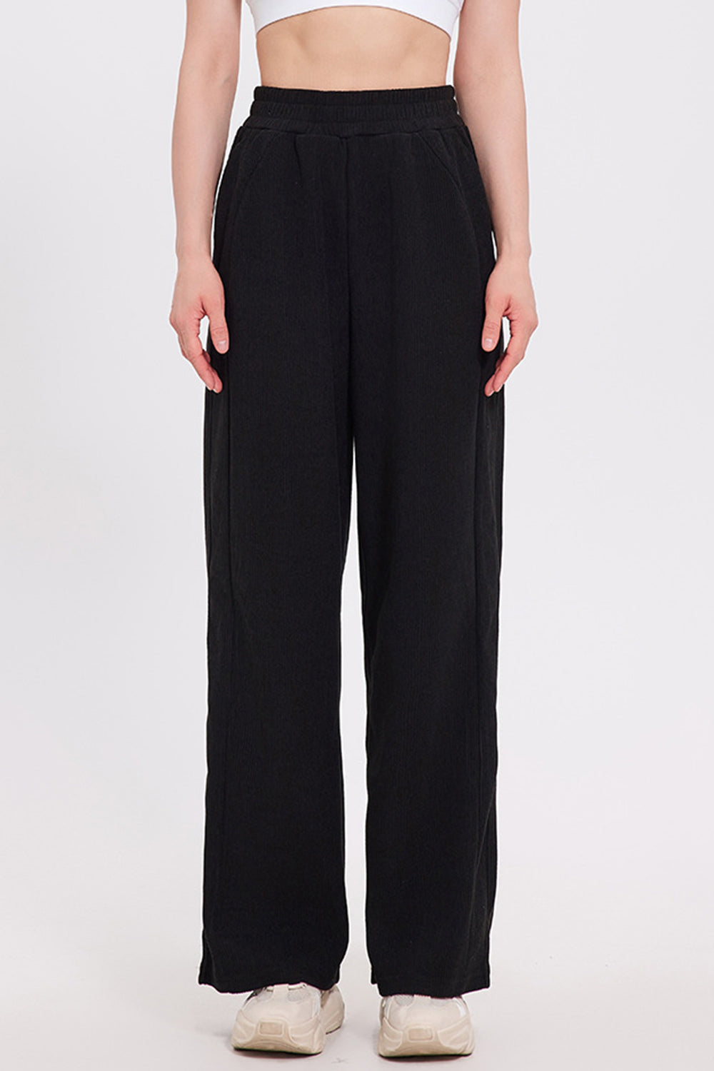 Basic Bae Elastic Waist Wide Leg Pants