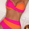 Contrast Sweetheart Neck Bikini Set