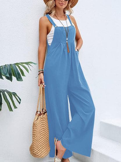 Full Size Wide Leg Overalls with Pockets