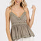 Mittoshop Crisscross Back Lace Detail V-Neck Cami