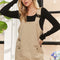 ADORA Adjustable Wide Strap Square Neck Overall Dress