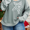 Plus Size Star Round Neck Long Sleeve Top